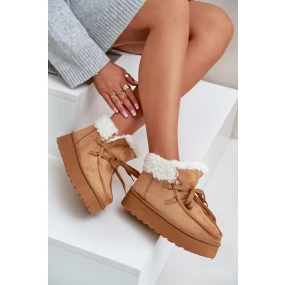 Dámské Sněhule Na Platformě S Kožíškem Typu Branek Camel Ciabellae