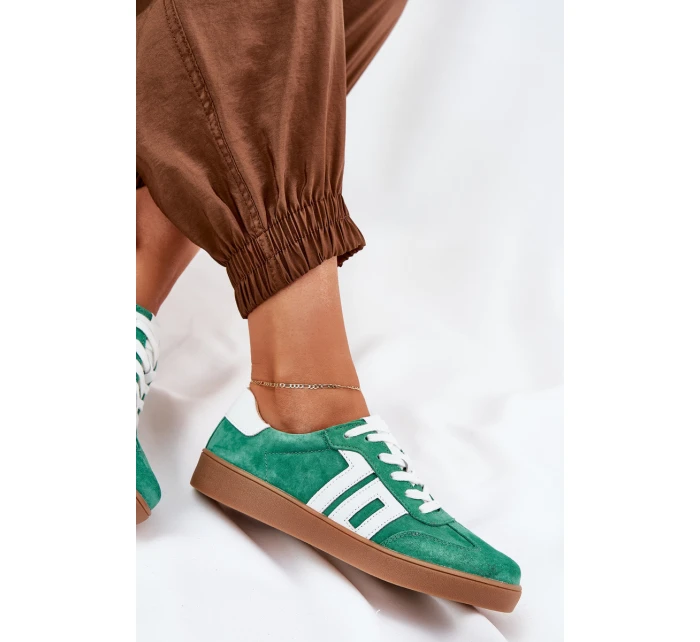 Tenisky Sportovní Obuv Semišová Zelená model 21690659 - VINCEZA Tenisky Sportovní Obuv Semišová Zelená model 21690659 - VINCEZA