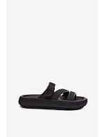 Pěnové dámské pantofle s pásky a sponou Big Star model 22100720 Černé - Big Star Shoes