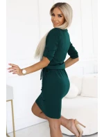 Šaty s límečkem a kravatou  GREEN model 21227403 - numoco