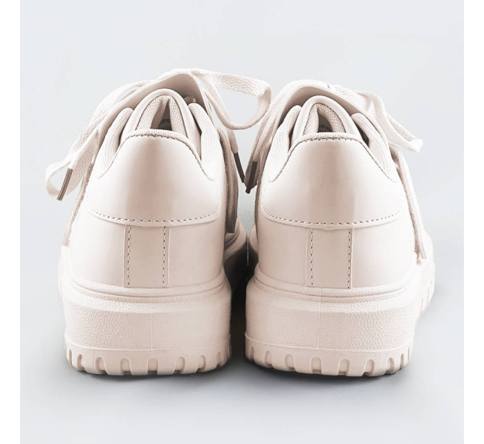 Béžové dámské sportovní boty se zakrytým šněrováním (RA2049)