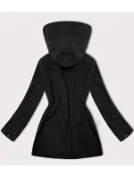 Tenká černá dámská bunda s ozdobnou podšívkou model 21095905 - J.STYLE Tenká černá dámská bunda s ozdobnou podšívkou model 21095905 - J.STYLE