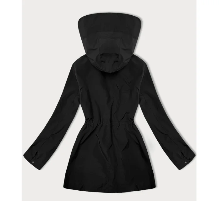 Tenká černá dámská bunda s ozdobnou podšívkou model 21095905 - J.STYLE Tenká černá dámská bunda s ozdobnou podšívkou model 21095905 - J.STYLE