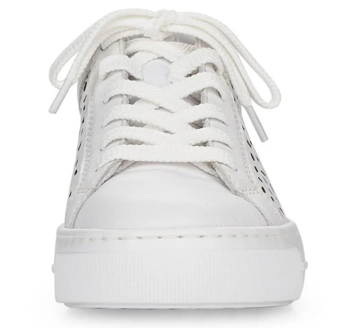 Kožená pohodlná obuv Rieker W RKR641 white