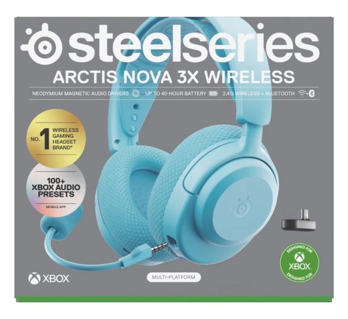Bezdrátová sluchátka Steelseries Arctis Nova 3X pro Xbox, Aqua Bezdrátová sluchátka Steelseries Arctis Nova 3X pro Xbox, Aqua