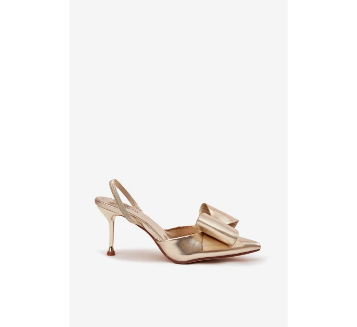 Lodičky s  a mašlí zlaté model 21715231 - Boto