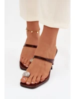 Dámské lodičky na s ozdobným detailem Čokoládové model 21943388 - Boto