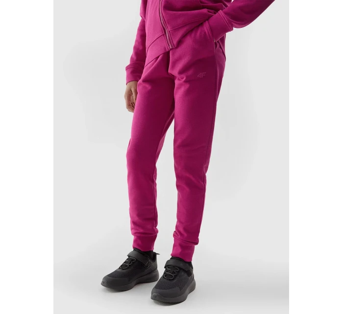 Dívčí tepláky typu jogger 4F - růžové Dívčí tepláky typu jogger 4F - růžové