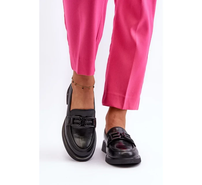 Elegantní dámské kožené mokasíny Black Triana Elegantní dámské kožené mokasíny Black Triana