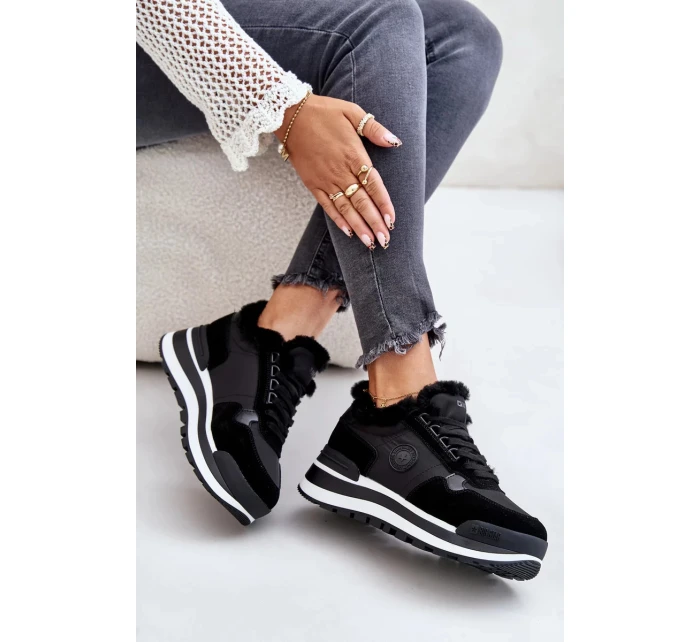 Dámské Zateplené Tenisky Na Platformě Big Star Černé