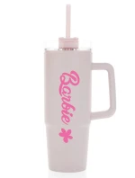 BARBIE - světle růžový cestovní hrnek s průhledným víčkem 900 ml