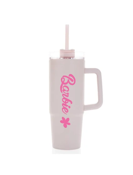 BARBIE - světle růžový cestovní hrnek s průhledným víčkem 900 ml BARBIE - světle růžový cestovní hrnek s průhledným víčkem 900 ml