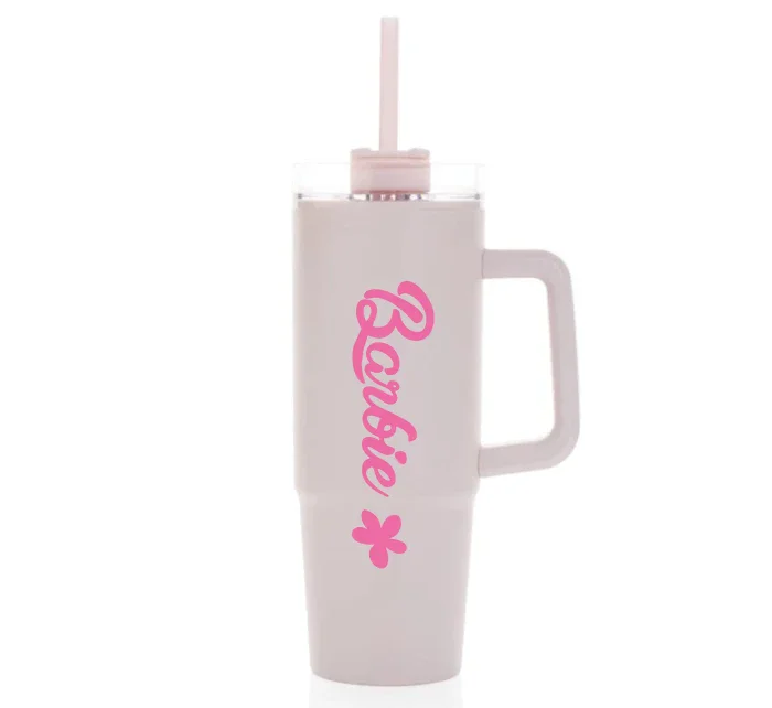 BARBIE - světle růžový cestovní hrnek s průhledným víčkem 900 ml BARBIE - světle růžový cestovní hrnek s průhledným víčkem 900 ml