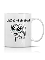 UKÁŽEŠ MI PINDÍKA? - klasický bílý keramický hrníček 300 ml UKÁŽEŠ MI PINDÍKA? - klasický bílý keramický hrníček 300 ml