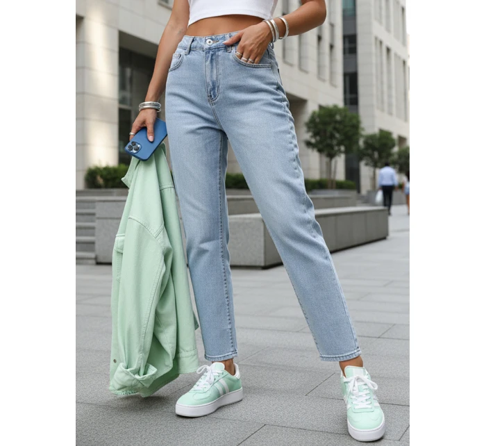 Dámské džíny mom fit s vysokým pasem modré FashionStreet UY2895