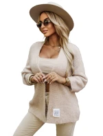 pletený svetr z měkkého úpletu béžový model 21335544 - numoco basic