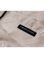 Béžová dámská bunda s ozdobnou lemovkou model 18019130 - S'WEST Béžová dámská bunda s ozdobnou lemovkou model 18019130 - S'WEST