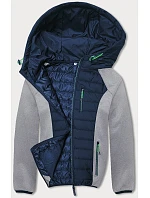 Pánská sportovní bunda ze směsových materiálů, tmavě šedá (8M910-215) Pánská sportovní bunda ze směsových materiálů, tmavě šedá (8M910-215)