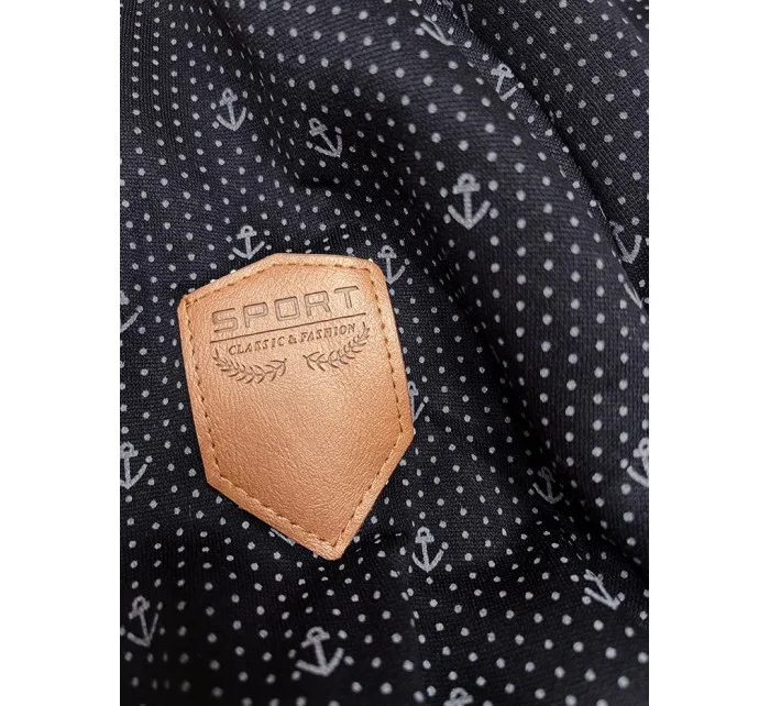 Tmavě modrá dámská rozepínací mikina se stahovacími lemy (2306)