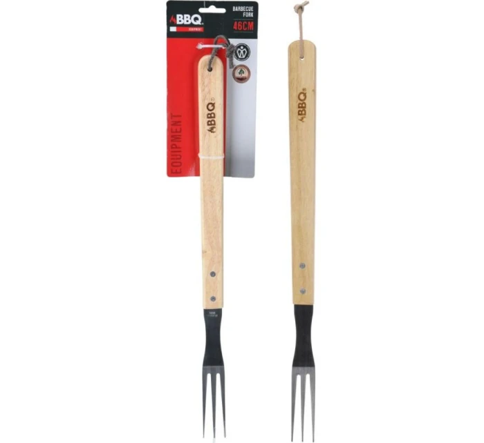 46CM GRILOVACÍ VIDLICE S DŘEVĚNOU RUKOJETÍ