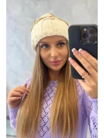 Dámská čepice Feba K330 ecru+green neon Dámská čepice Feba K330 ecru+green neon