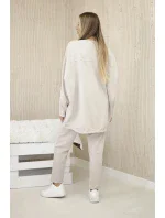 Oversize bavlněný komplet teplákové + kalhoty béžový Oversize bavlněný komplet teplákové + kalhoty béžový