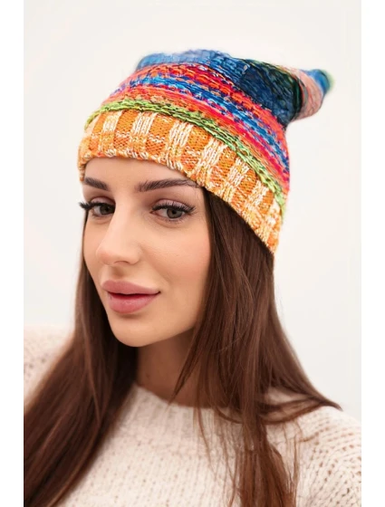 Čepice s fleecem Krystyna K207 neonově zelená+žlutá