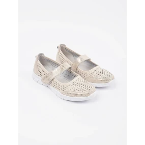 Stylové  baleríny hnědé dámské na plochém podpatku