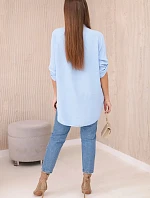 Halenka s prodlouženým zadním dílem modrý