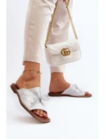 Kožené dámské žabky model 21646105 stříbrné - Zazoo Kožené dámské žabky model 21646105 stříbrné - Zazoo