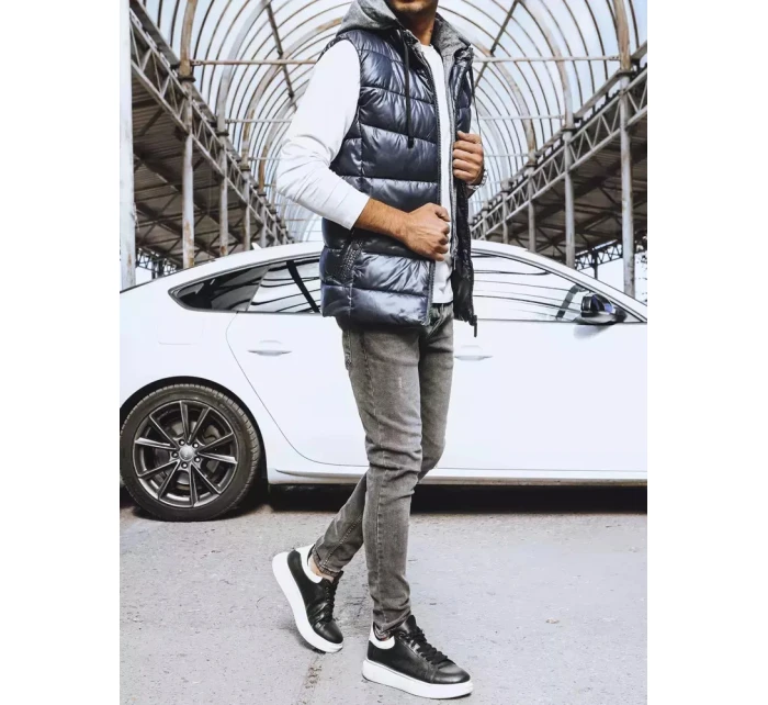 Pánská tmavě modrá vesta FashionStreet TX4140 Pánská tmavě modrá vesta FashionStreet TX4140