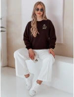 Dámská oversize mikina s výšivkou CHERSOFT hnědá FashionStreet BY1401