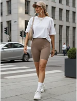 Dámské cyklistické šortky s vysokým pasem, béžové, FashionStreet SY0571