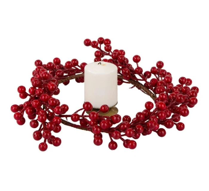 OZDOBNÝ VĚNEC Z JEŘABIN 30 CM