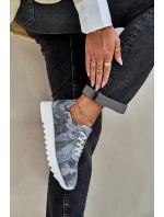 Zamšové Vzorované Sportovní Boty Na Platformě S Leskem D&A LR51-635 Modré