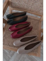 Dámské baleríny z ekokůže na ploché podrážce béžové model 21710674 - Boto Dámské baleríny z ekokůže na ploché podrážce béžové model 21710674 - Boto