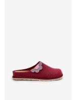 Dámské pantofle s květinou model 21714622 bordó - Inblu