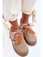 Dámské Tenisky S Dvojitými Šňůrkami Světle Hnědé Relisa Dámské Tenisky S Dvojitými Šňůrkami Světle Hnědé Relisa