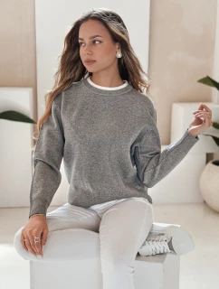Dámský základní svetr DARMILA šedý FashionStreet MY2505