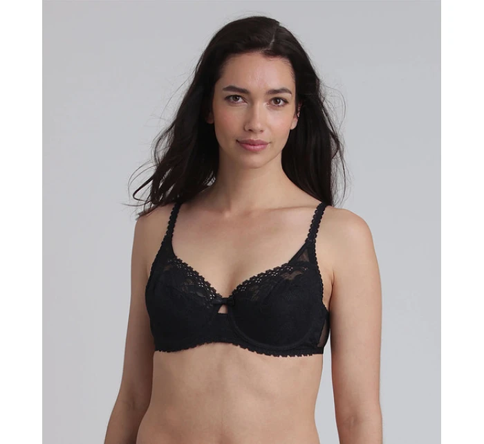 Dámská krajková podprsenka s kosticí PLAYTEX UNDERWIRE BALCONETTE BRA - DIM - černá
