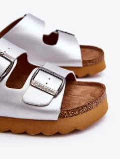 Klasické dámské pantofle Big Star LL274476 Stříbré