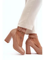 Lodičky na vysokém podpatku s přezkou, béžová Idovana