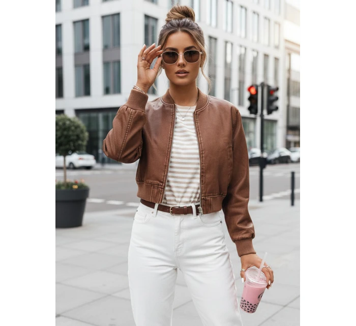 Dámská kožená bunda SANTOL camel FashionStreet TY4341