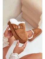 Dámské pantofle na silné podrážce s kožešinou a sponou Camel Linneola Dámské pantofle na silné podrážce s kožešinou a sponou Camel Linneola