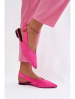 Baleríny s Zlatým Přezkou Eco Semišové Růžové model 21937565 - Boto