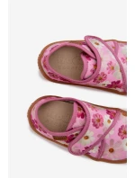 Dětské dívčí pantofle Barefoot Kwiatki Froddo G1700438-8 -11 Růžové