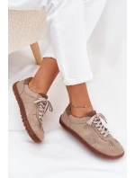 Dámské kožené barefoot tenisky Zazoo – béžové