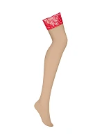 Dámské svůdné punčochy Matildea červené - Obsessive