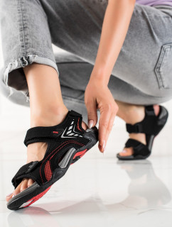 Moderní  sandály dámské černé bez podpatku