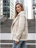 Dámská bunda z ovčí kůže ramones beige Dstreet model 21995333 - FashionStreet